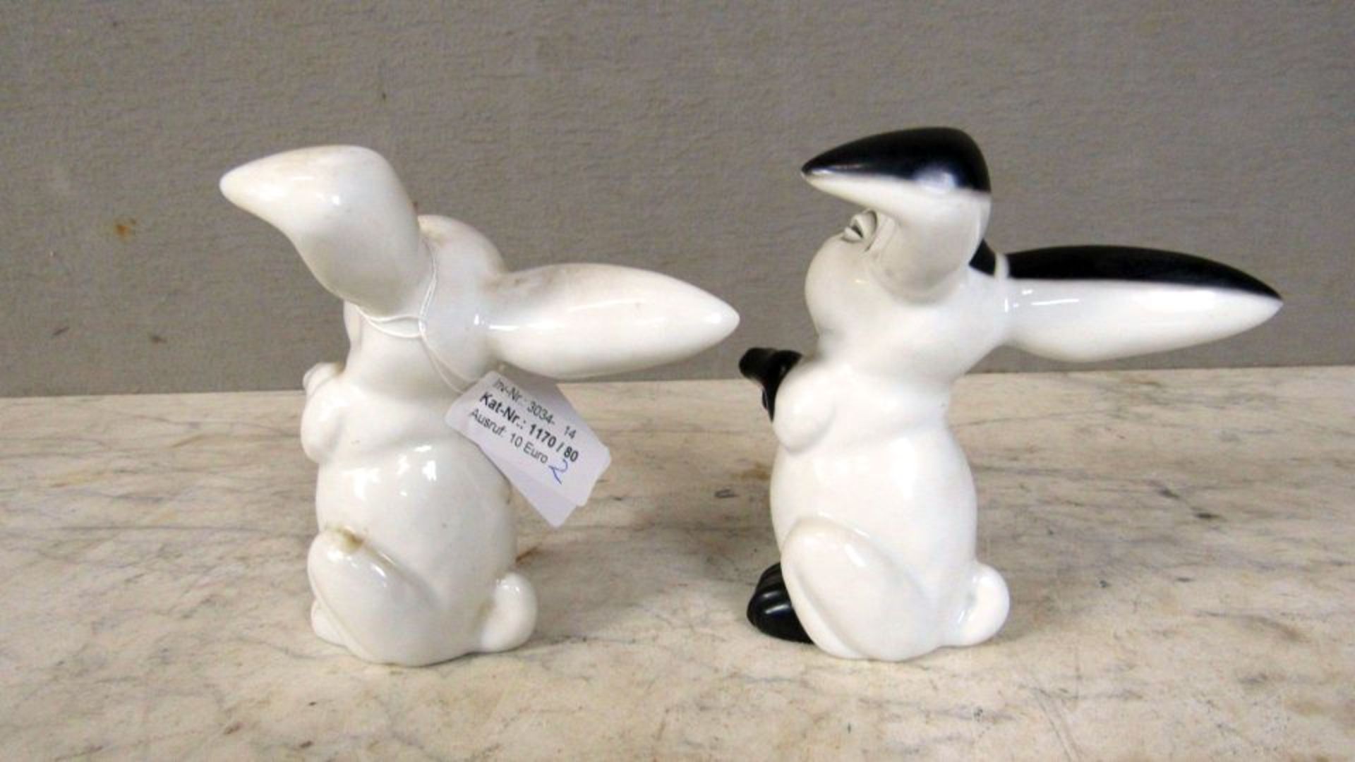 2 Porzellanfiguren lachende Hasen - Bild 5 aus 6