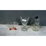 Drei Teile Art Deco Glas von