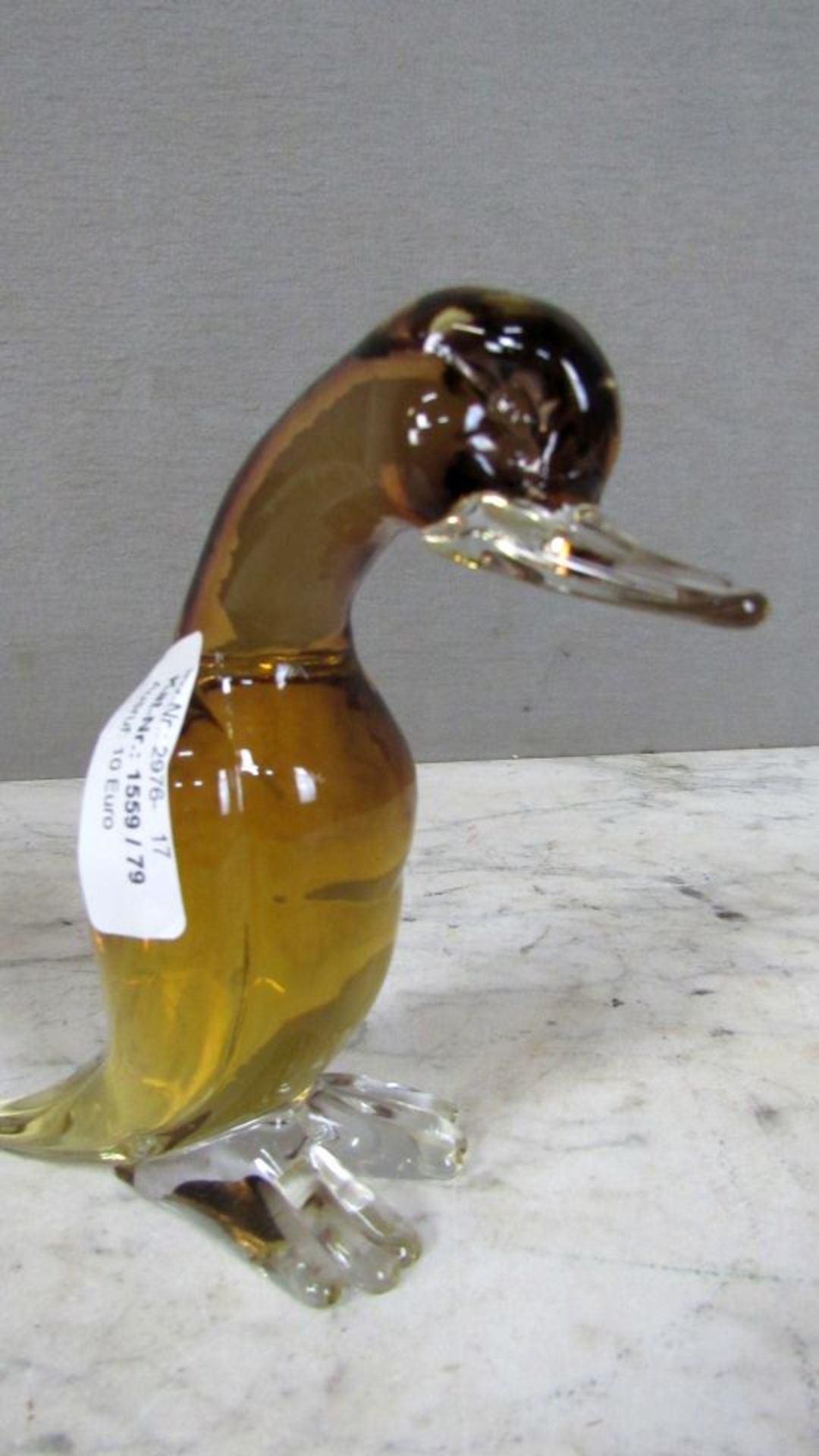 Glasskulptur Ente unterseits gemarkt - Bild 2 aus 5
