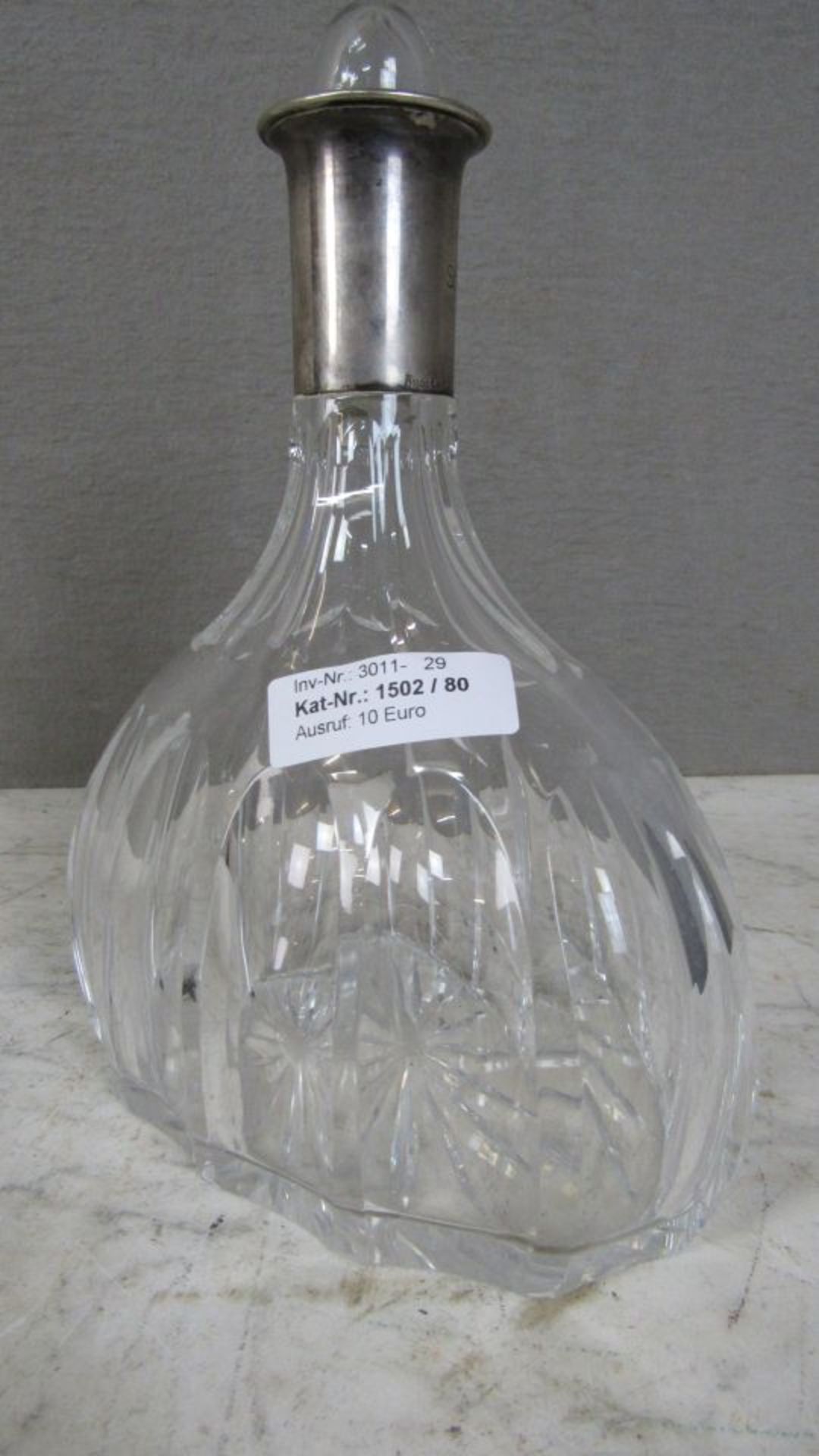 Glaskaraffe Kristall mit 800er - Bild 6 aus 6