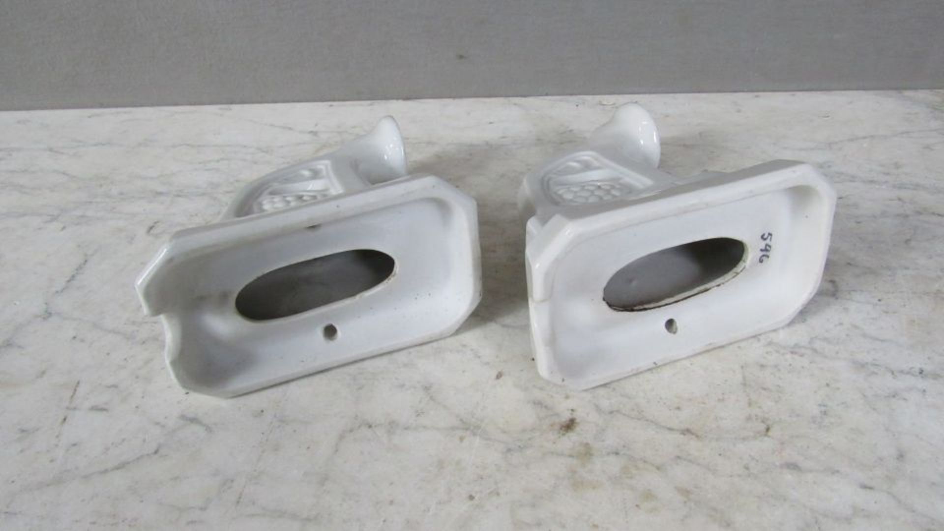 Zwei Porzellan Wandleuchten Jugendstil - Bild 5 aus 5