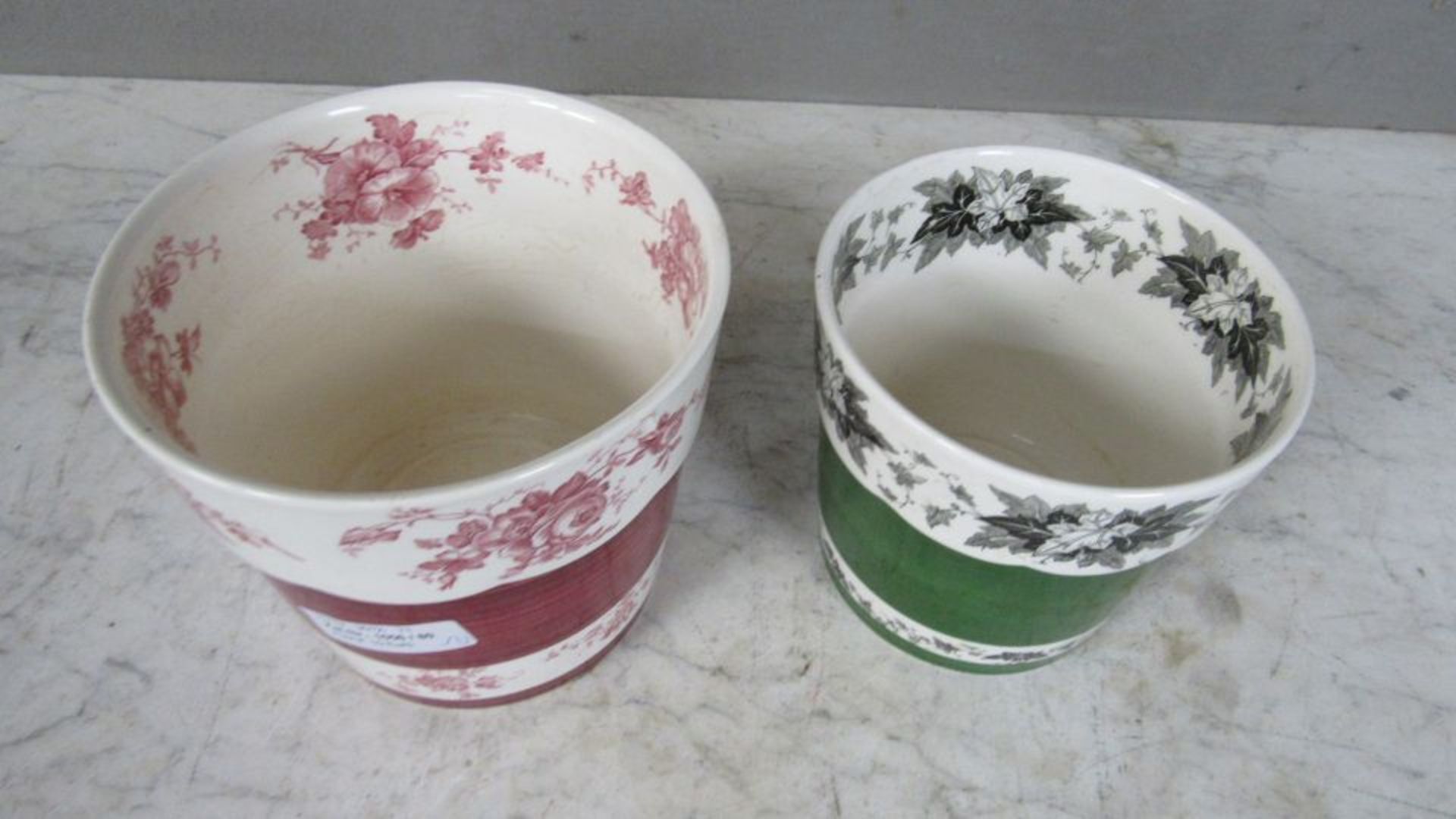 Zwei Blumentöpfe Übertöpfe Porzellan - Bild 2 aus 7