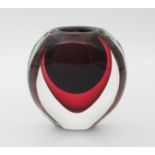 Sommerso-Vase, Murano, attr. Flavio Poli