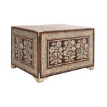 λ A MUGHAL IVORY-INLAID WOODEN FALL-FRONT CABINET North West India, late 17th Century