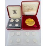Numismatics - Maundy money, three sets of four coins, Elizabeth II, 1996, 1d to 4d, one set cased; A