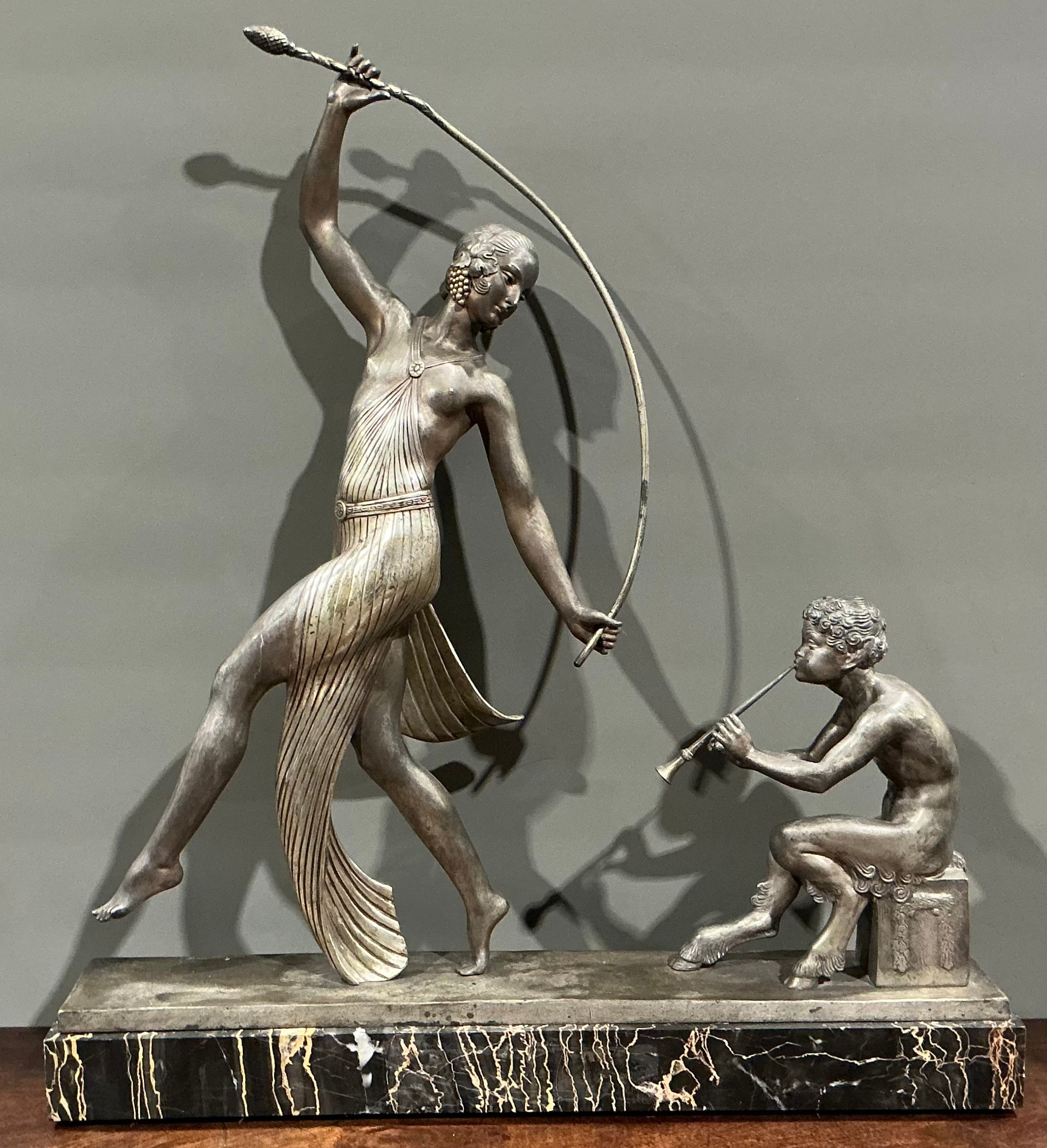 Joe Descomps-Cormier (J.D.) Guirande (1869-1950), an Art Deco silvered ...