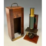 A French Nouveau Microscope d'Amphitheatre travelling microscope, possibly by Lerebours &