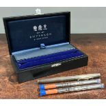 Pens & Writing Equipment - an Elizabeth II sterling silver cased ballpoint pen, push close cover,