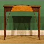 Peter Rolfe (Bn.1942), a wenge and burr oak side table, 74cm high, 80cm wide, 33cm deep
