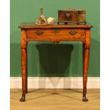 An unusual 18th century cedar side table, rectangular top with reentrant foreangles above a long