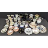 Ceramics - a Victorian Jackfield type teapot and stand; Jackfield type jugs; other Victorian and