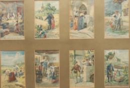 Victoriana, Religion and Moral Instruction - a set of eight lithograph printed postcards, lines from