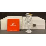 Swarovski Crystal - a Figure ' Heron ' with yellow beak and black plume accents, Num 7670 Nr 000