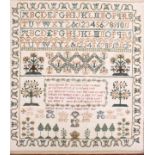 A George IV Scottish needlework sampler, by Helena Bresby Bisset Creagh, Edinburgh 1822, worked in