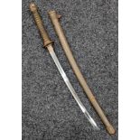 WW2 Japanese Officer's Type 98 Shin-Guntō Sword, shortened 50cm blade with clear hamon line,