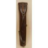 A 19th century leather gun case, brass fittings, 67cm long