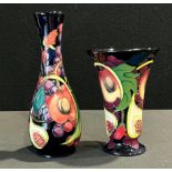 A contemporary Moorcroft Queen's Choice pattern bottle vase, designed by Emma Bossons, 21cm high,