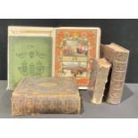 Books - Victorian Family Bible; another, mid-century, ancestral inscriptions to end pages; Bunyan’