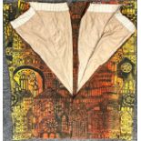 Textiles - Large pair of mid century Sanderson curtains, Facade, George Iseman, reference- 12561,