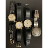 Watches - a Seiko 1970s Bell-matic wristwatch, ref 4006-6020T, black/grey dial, block baton indices,