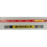 Advertising - Automobilia - a mid 20th century tinplate shelf edge sign, Michelin, illustrated