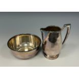 A Christofle silver plated milk jug from the CGT french shipping line, impressed anchor emblem to