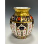 A Royal Crown Derby Old Imari, 1128 pattern, Tulip Vase, 24cm high, first quality, boxed
