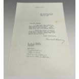 Herbert Hoover (1874-1964) An autograph signed letter, to a Mr Hoklas, relating to WWII. Signed in