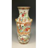 A 19th century Canton Chinese famille rose vase, 26cm high