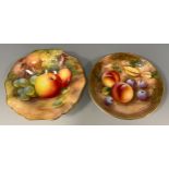 A Royal Worcester shaped circular pedestal sweetmeat dish, painted by Horace H Price, signed, with
