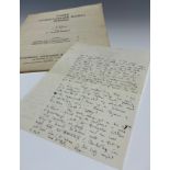 A. A. Milne (1882-1956) A single page Autograph letter signed by A. A. Milne as 'Blue', the nickname