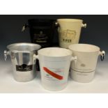 Garden Party Accessories - Five Champagne Ice Buckets, aluminium, and enamelled metal - Champagne