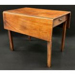 A George III mahogany Pembroke table, single drawer to frieze