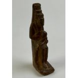Antiquities - an Ancient Egyptian amulet, modelled as Isis nursing Horus, 9cm long, Ptolemaic