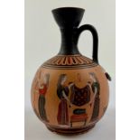 Interior Decoration - a museum facsimile, of an Ancient Greek oinochoe, decorated with figures, 17cm