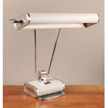 A Jumo (Paris) No.71 desk lamp designed by Eileen Gray (1878 - 1976), in grey aluminium and