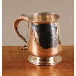 A George II silver baluster mug, quite plain, scroll handle, skirted base, 10cm high, Francis