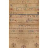 A Victorian needlework sampler, by Louisa Smithers, Aged 10 years, 1876, worked in coloured wools