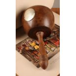 Australian History - a 19th century turned oak presentation mallet, the silvered cartouche inscribed
