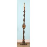 A Baroque Revival softwood and gesso floor lamp, 154cm high under fitting, early 20th century
