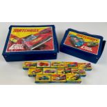 Matchbox - twelve Matchbox Superfast models, boxed; two carry cases with diecast vehicles (14)