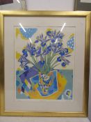 J.W Smith 'Julia's Iris's' ltd edition print, pencil signed, numbered and dated 78x92cm (produced