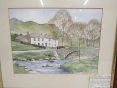 Signed original watercolour of Cockley Beck, Cumbria 50x43cm