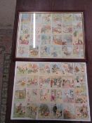 Carl Anderson 'Henry' cigarette cards in frame and on card