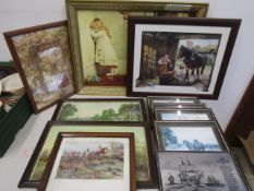 A qty of prints, most farming related and Sexton print