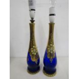 Bohemia glass lamp bases (need re-wiring)