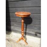 Tripod table/ plant stand  with inlaid detail to top 102cmH