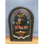 Wooden hand painted Harley Davidson sign 40cm x 60cm approx