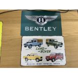 V Land Rover and Bentley repro signs