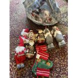 NEW Christmas items - a stillage of new old stock inc plush figures (santa/snowmen etc) solid